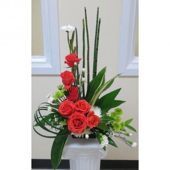 Funeral Basket Graceful Roses