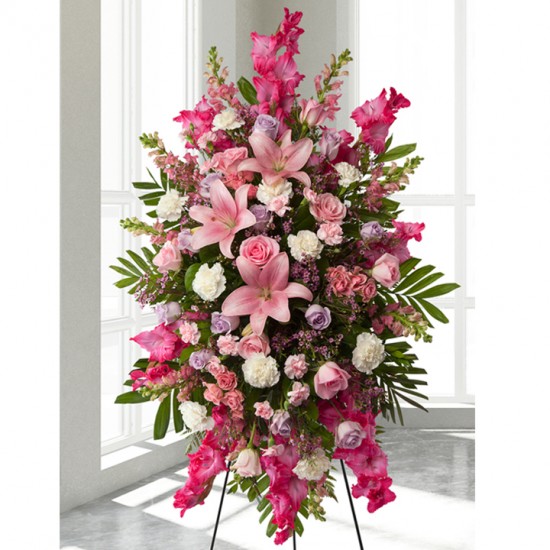 Funeral Standing Spray Pink Adoration
