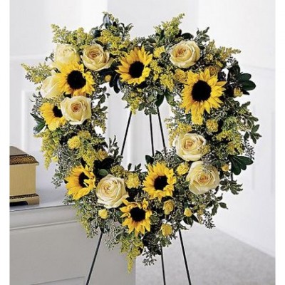 Couronne funéraire Forever Sunflowers