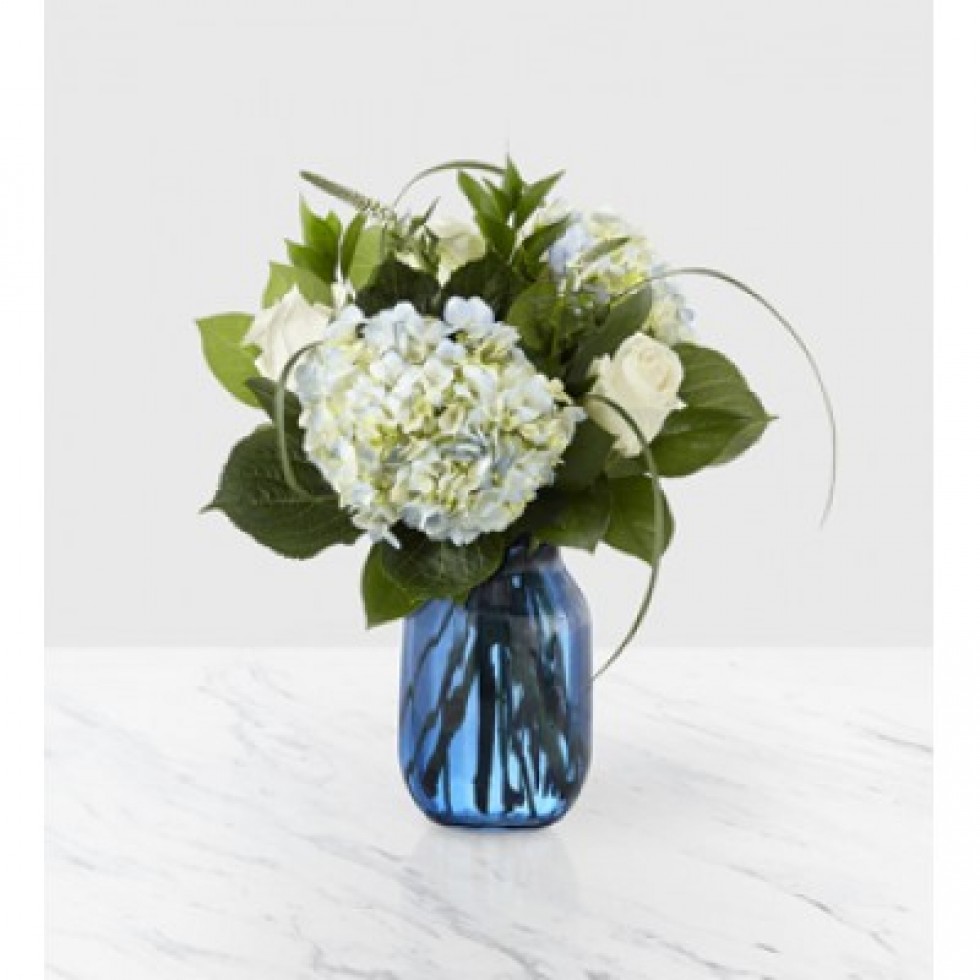 Bouquet de fleurs pour homme Bleu éclatant - Fleuriste la Diva à Laval
