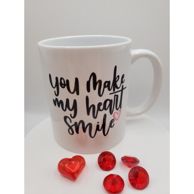Cadeau Amour Tasse céramique 'You Make My Heart Smile'