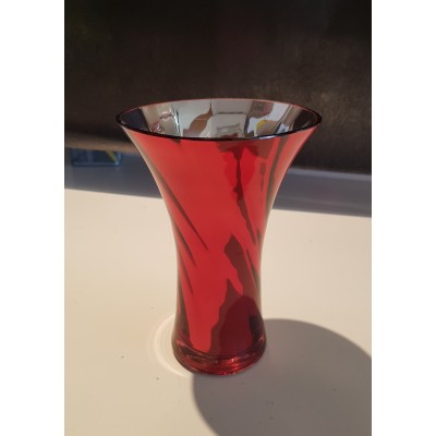 Vase rouge argenté